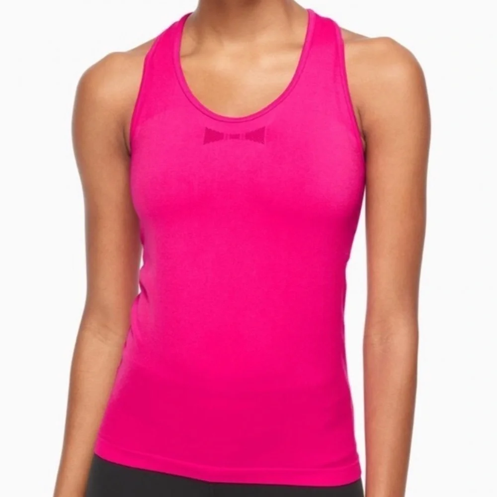 Kate Spade Hot Pink Racerback Bow Accent Stretch Scoop Neck Active Tank M NEW